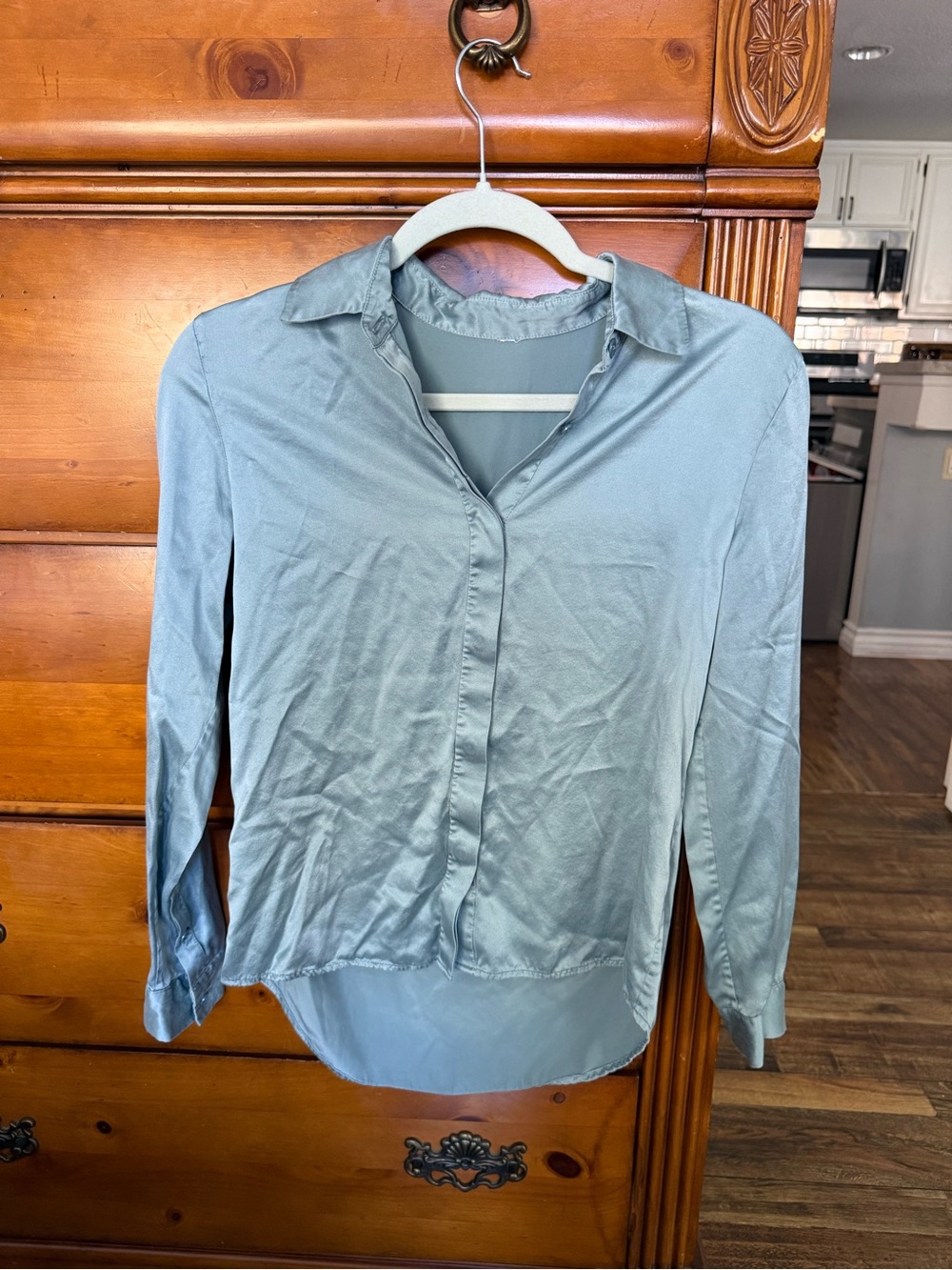 Light Blue Silk Women’s Blouse
